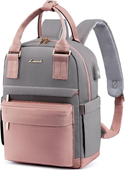 Damen Rucksack Klein Wasserdicht Mini Elegant Freizeit Rosa Grau