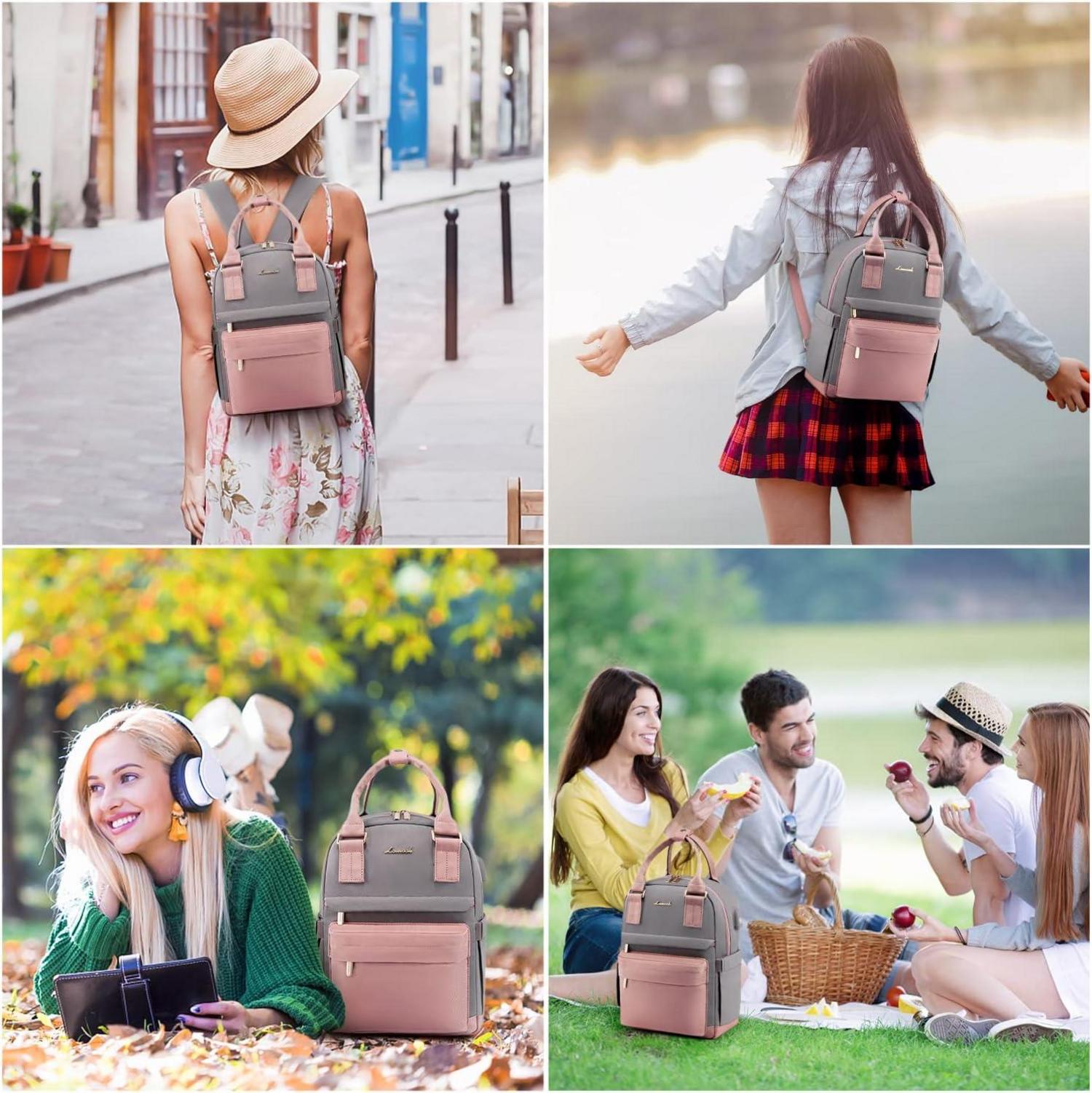 Damen Tasche Rucksack Klein Wasserdicht USB Ladeanschluss Liebevoll