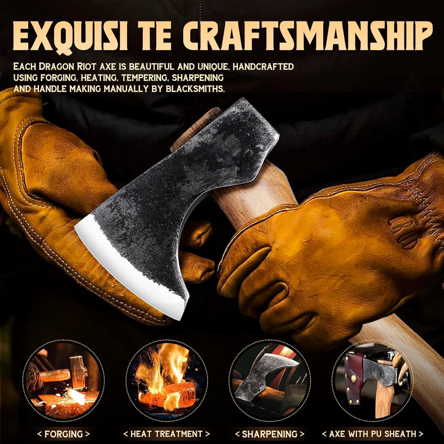 DRAGON RIOT Beil Axt Survival mit Scheide Outdoor Camping