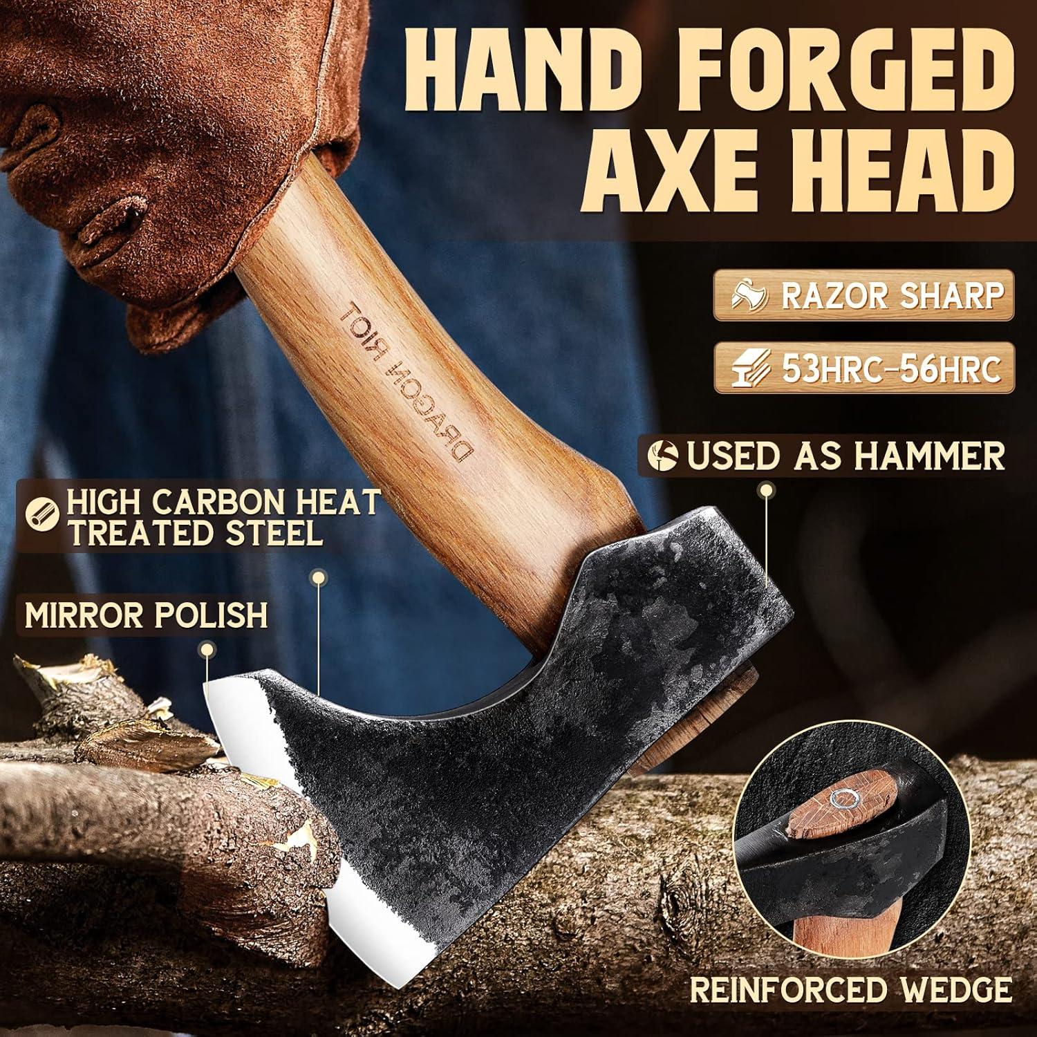 Handbeil Axt Survival mit Scheide 33cm - Robuste Outdoor Axt Wikinger