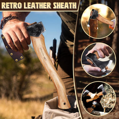 Beil Axt Survival mit Scheide Holz Spalten 33cm Handbeil Camping