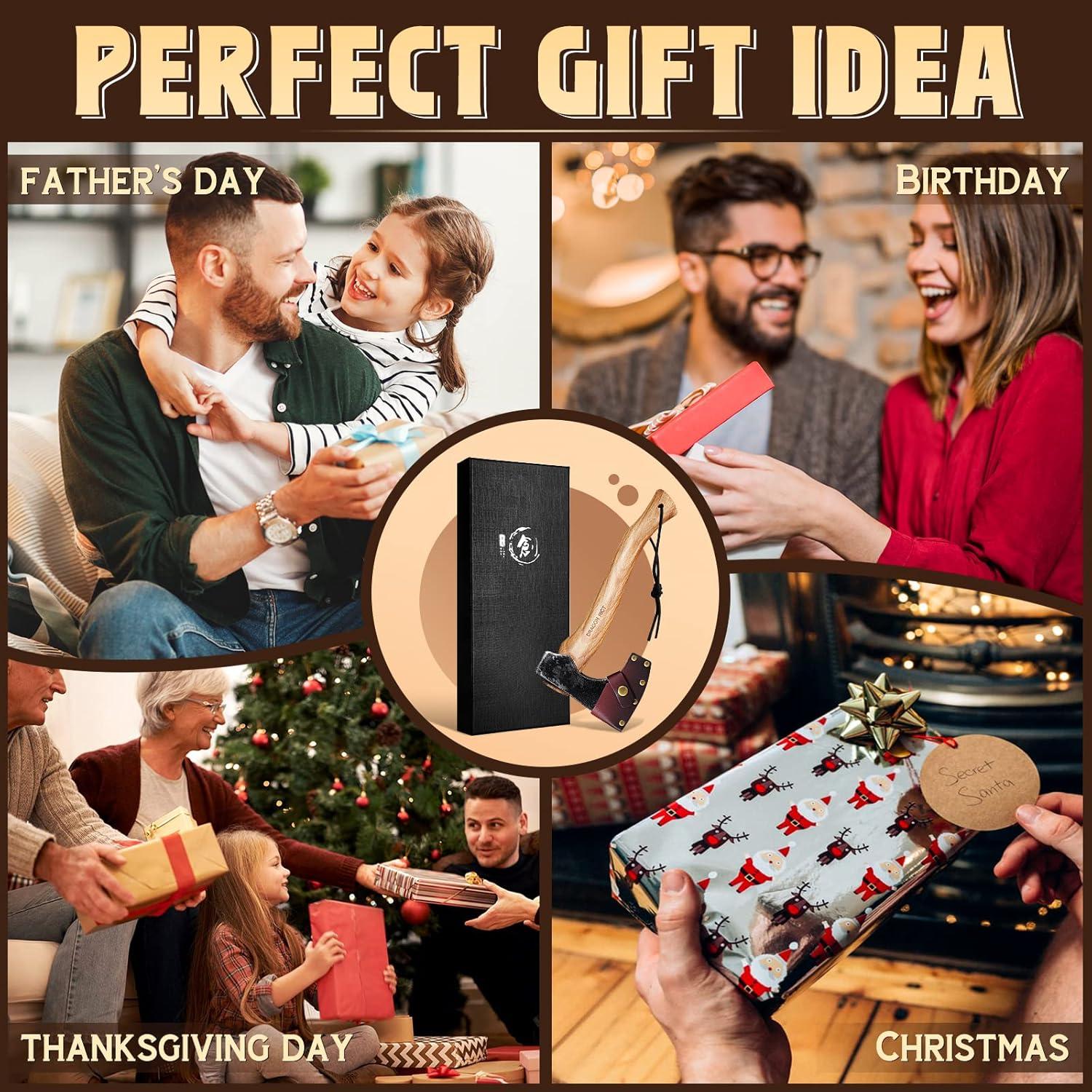 DRAGON RIOT Survival Axt 33cm mit Scheide & Holzgriff