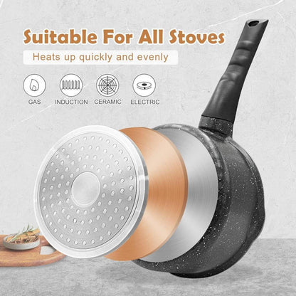 Stielkasserolle 16cm Milchtopf Induktion 1,5L Antihaft