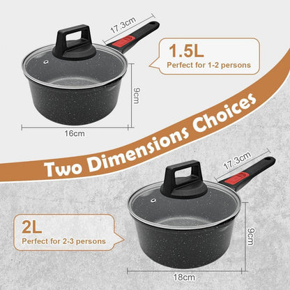 Stielkasserolle 16cm Milchtopf Induktion 1,5L Antihaft