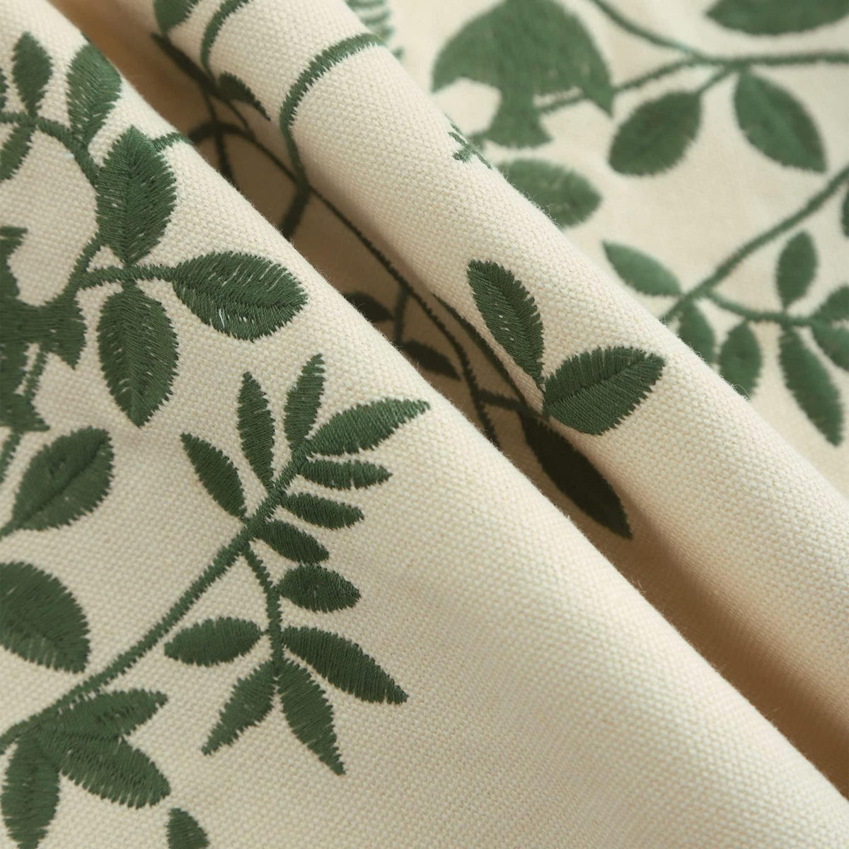 Bestickte Kissenbezüge 45x45cm - Grüne Blätter & Blumenmuster