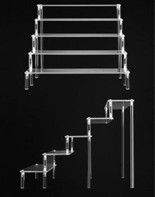 Acryl Display Ständer 5-Stufig Transparent Riser Regal
