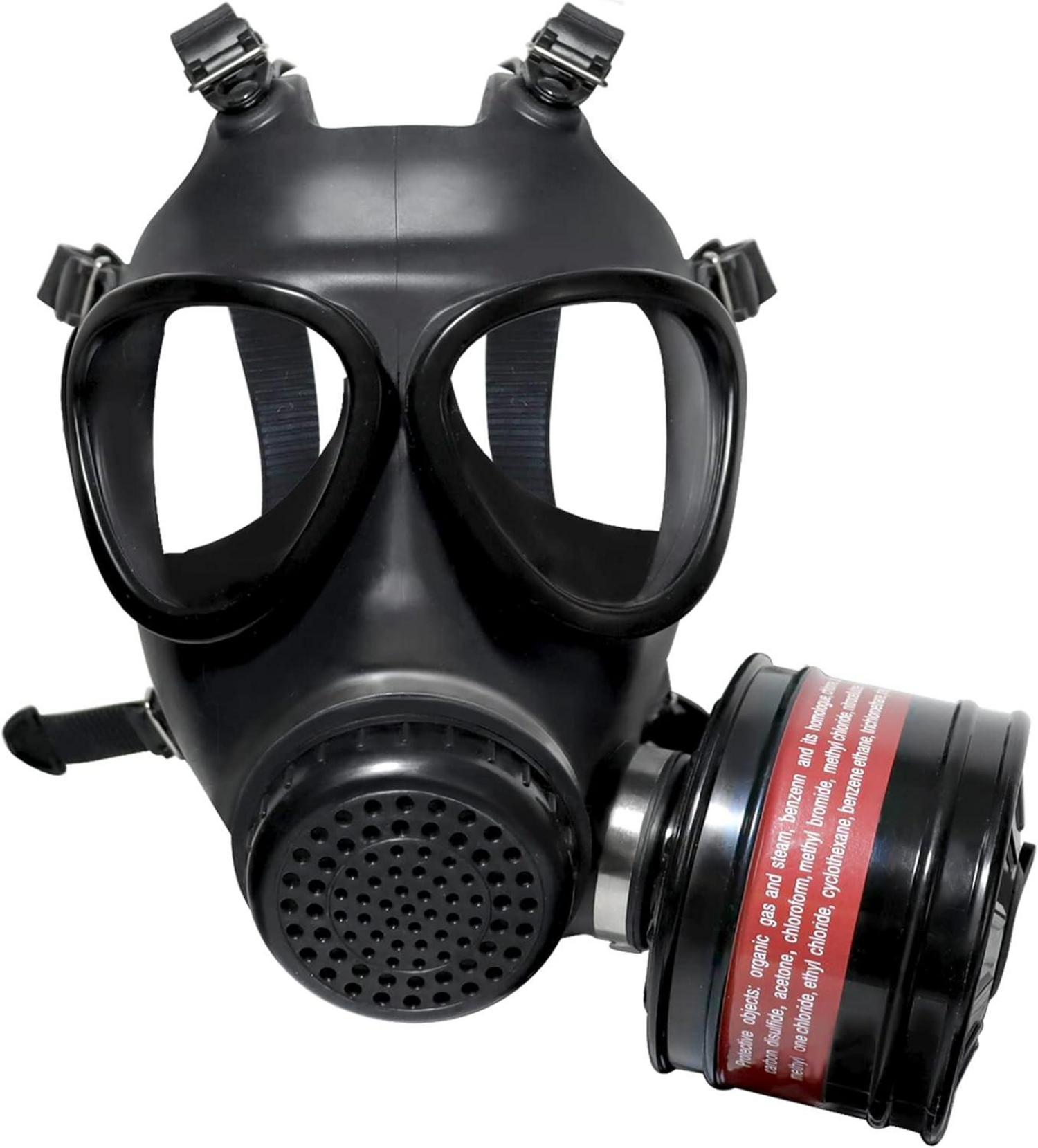 Vollgesichts-Atemschutzmaske mit 40 mm Aktivkohlefilter für