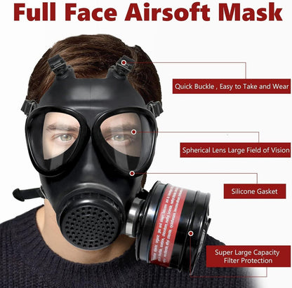 Vollgesichts-Atemschutzmaske mit 40 mm Aktivkohlefilter für