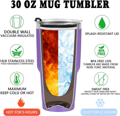 Livole 30oz Thermobecher Edelstahl Vakuum Isoliert Kaffeebecher Lila