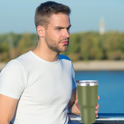 Livole 30oz Trinkbecher Doppelwandiger Edelstahl mit Strohhalm