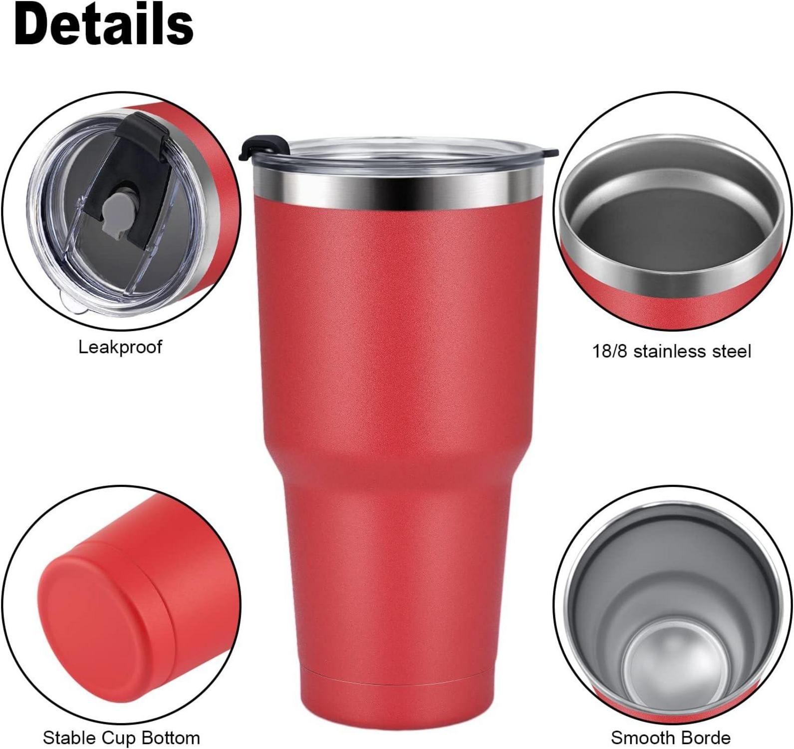 Trinkbecher 900ml Frauen Männer Thermobecher Kaffee Camping Tasse Rot