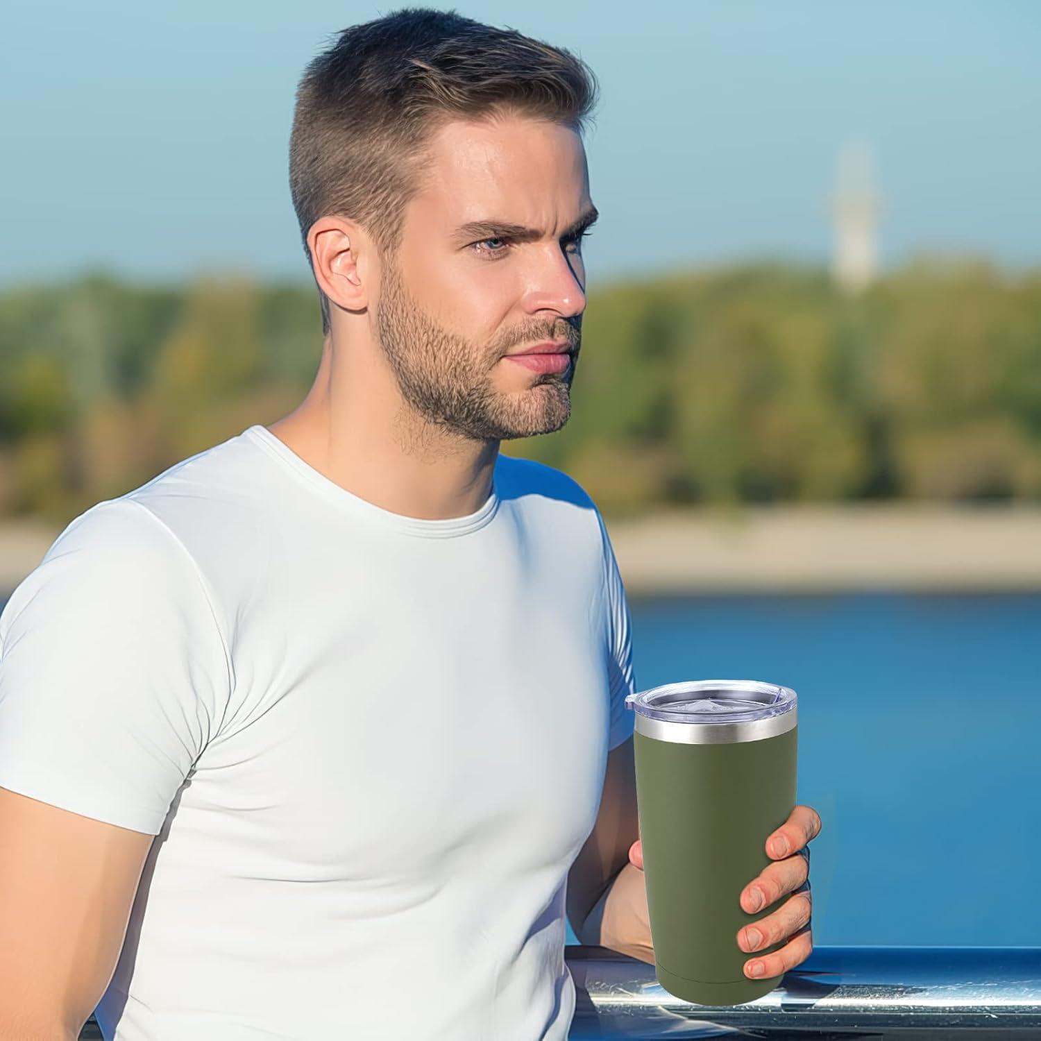 Thermobecher Edelstahl Becher 20oz mit Strohhalm und Deckel