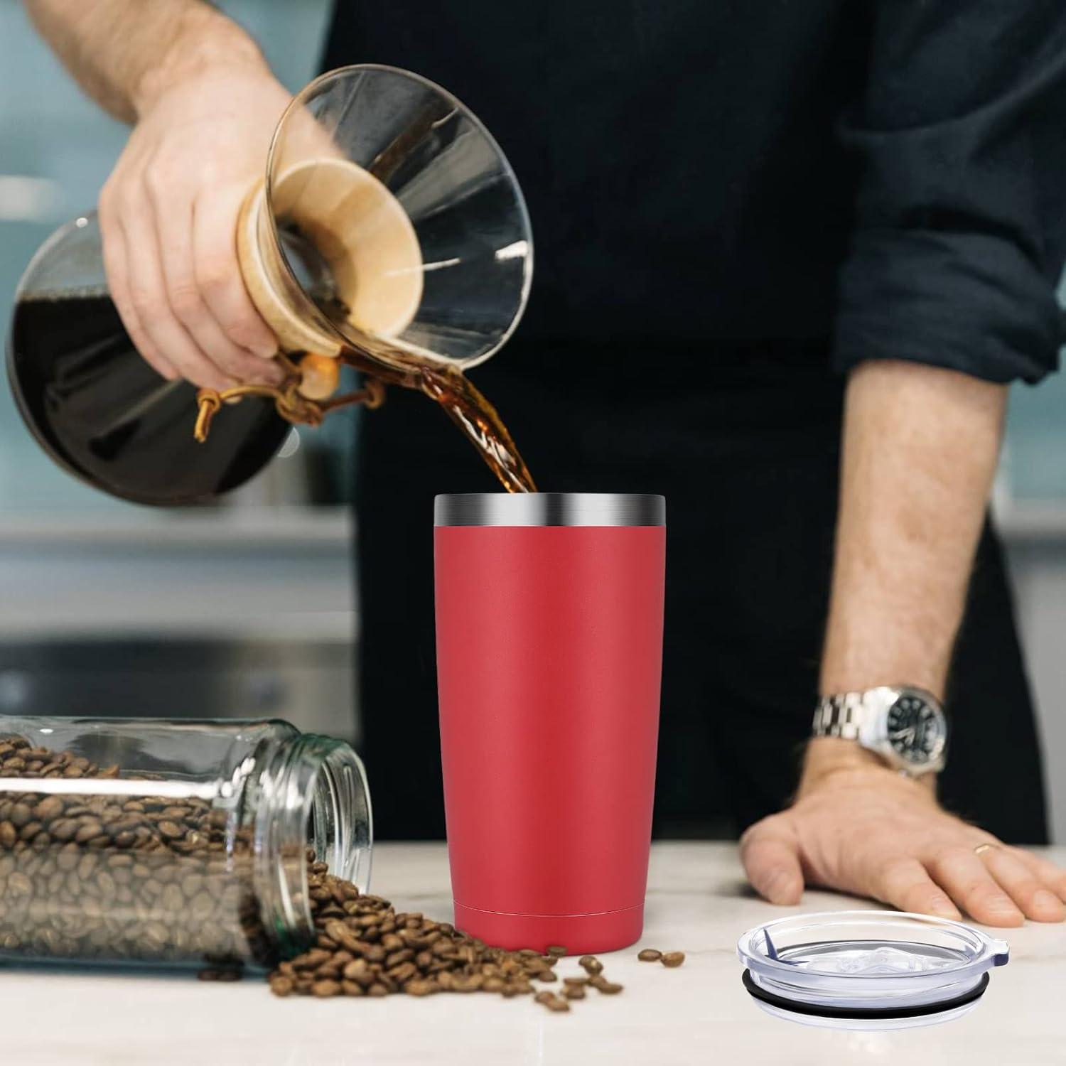 Thermobecher 600ml Edelstahl Trinkbecher mit Strohhalm und Deckel