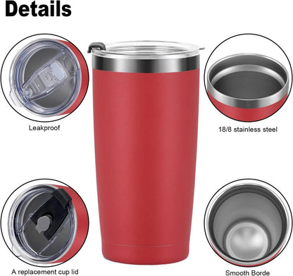 Livole Thermobecher 20oz Edelstahl Vakuum Trinkbecher Rot