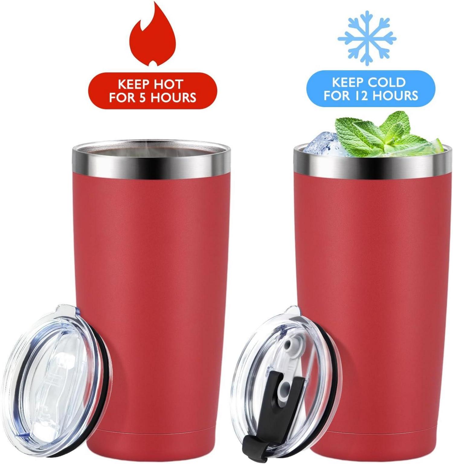 Thermobecher 20oz 600ml Edelstahl Strohhalm Deckel Vakuum Trinkbecher