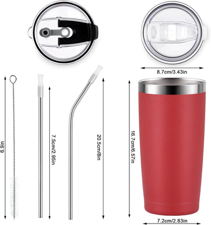Livole Thermobecher 20oz Edelstahl Vakuum Trinkbecher Rot
