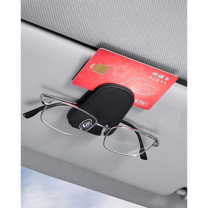 Brillenhalter Auto Sonnenblende Schwarz Leder Halterung