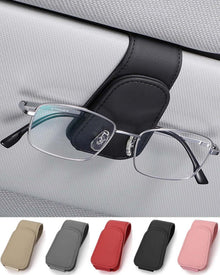 Brillenhalter für Auto Sonnenblende Leder Schwarz 9,5cm*4,5cm