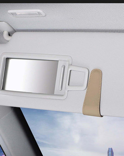 Brillenhalter Auto Sonnenblende Leder Schwarz 9.5CM*4.5CM
