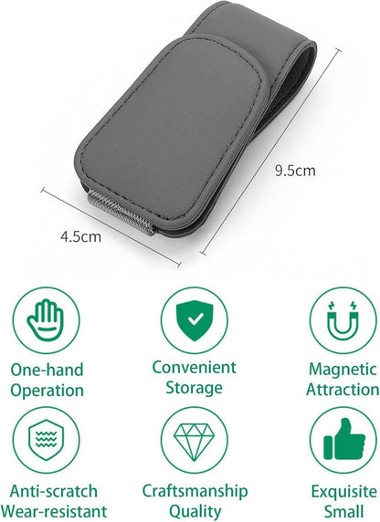 Auto Brillenhalter Sonnenblende Leder Schwarz Zubehör Ticket-Kartenclip
