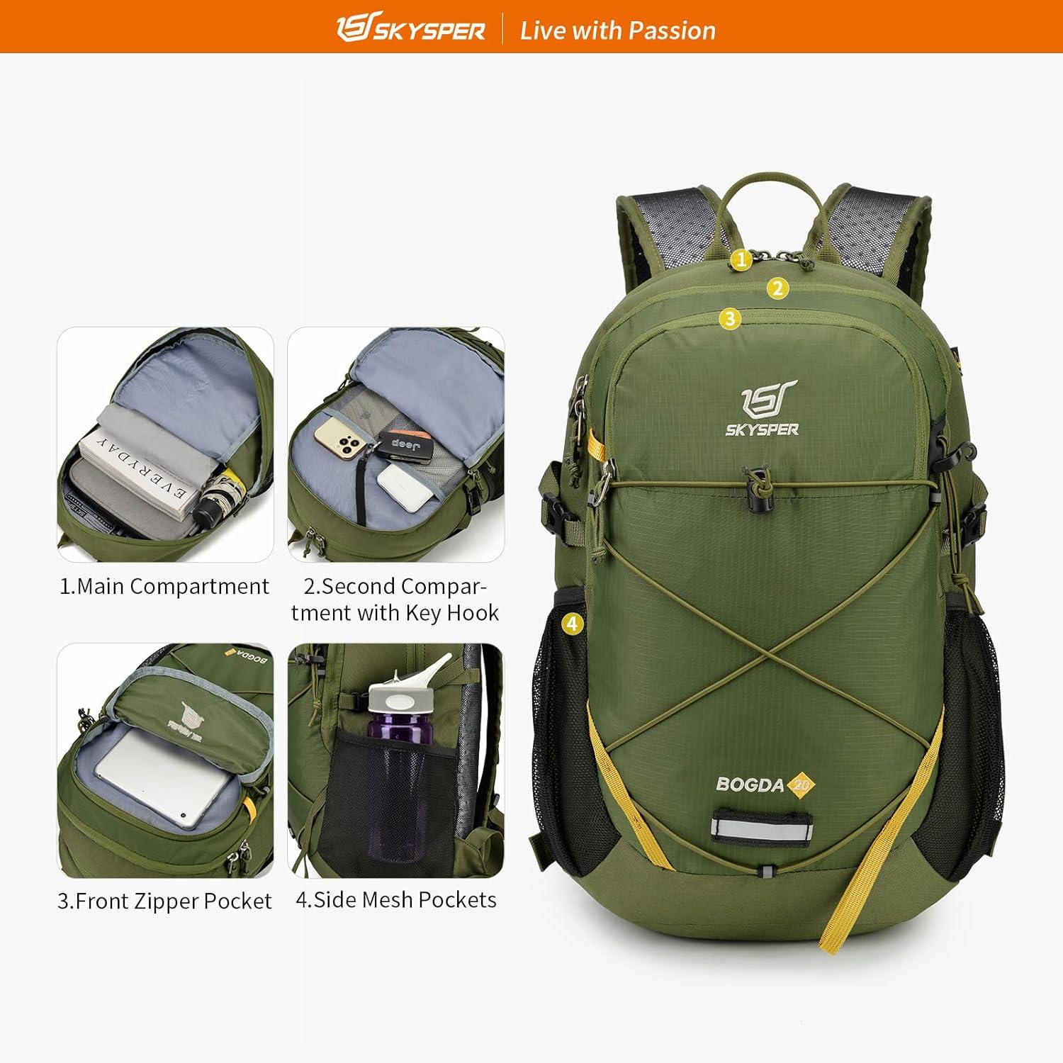 Wanderrucksack 20L Trekkingrucksack Leicht Outdoor Daypack Schutz