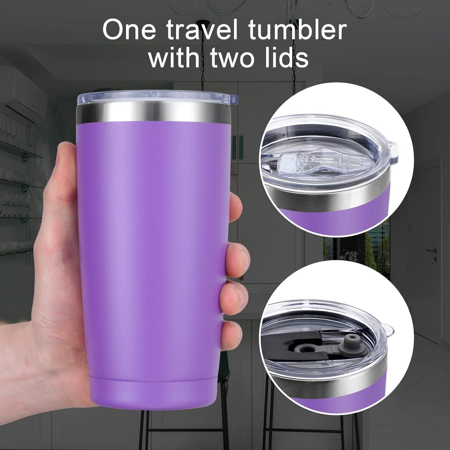 Livole Thermobecher 20oz 600ml Edelstahl Becher mit Strohhalm und Deckel