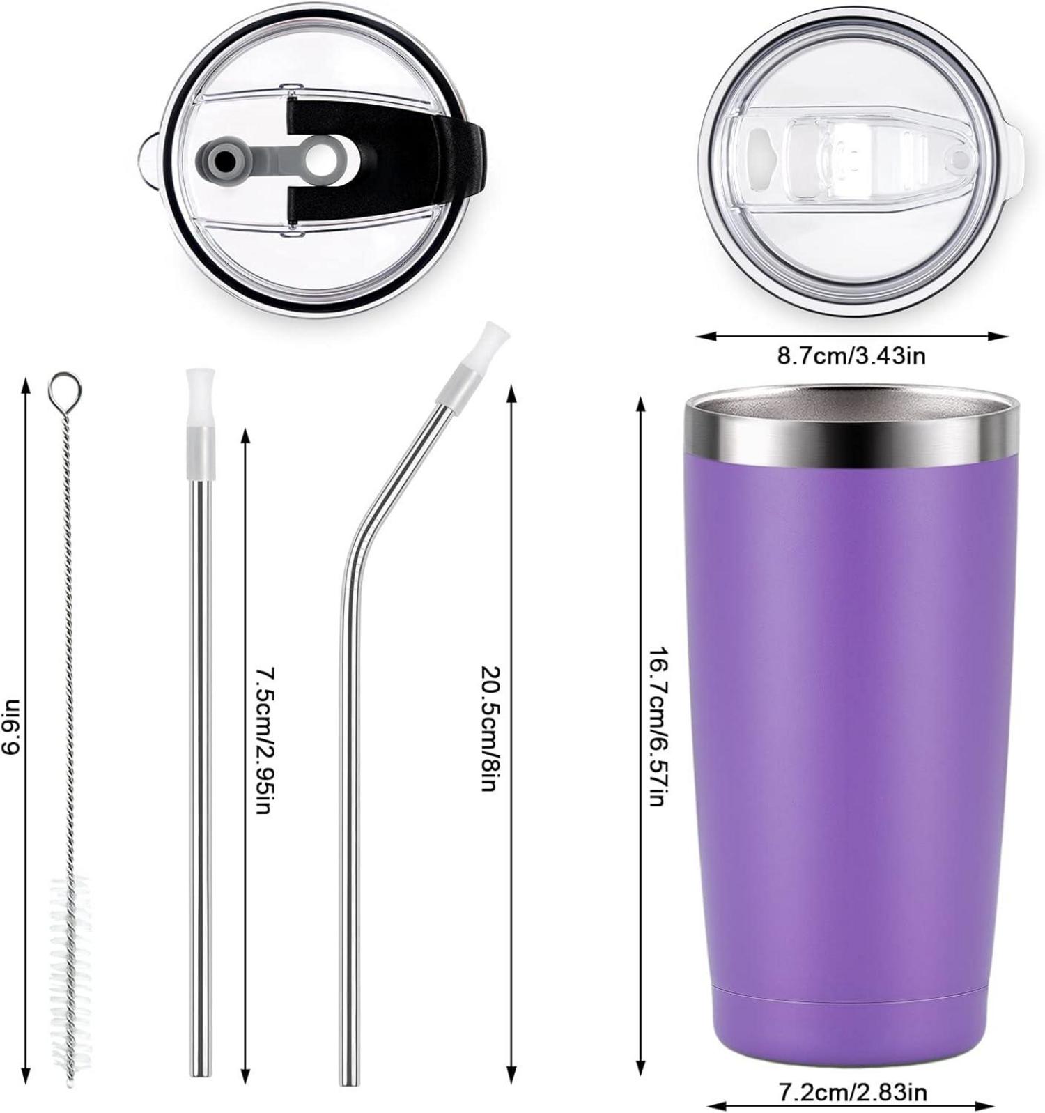 Thermobecher 20oz 600ml Edelstahl Becher Camping Kaffee Lila