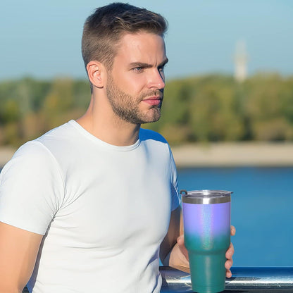 Livole 30oz Thermobecher mit Strohhalm, Edelstahl, Isoliert, Reisebecher 900ml