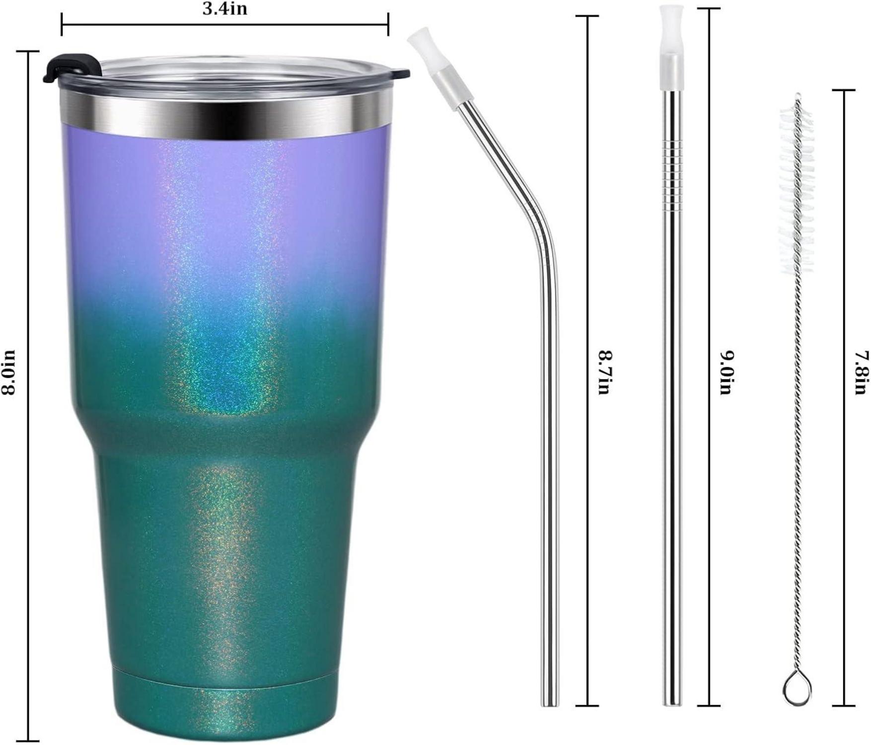 Livole 30oz Thermobecher Edelstahl Trinkbecher Strohhalm Vakuum Kaffeebecher