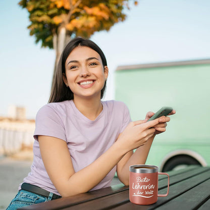 Lehrerin Geschenk Tasse - Thermobecher Edelstahl 350ml