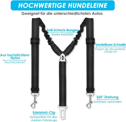 SlowTon Anschnallgurt Hund Auto verstellbarer reflektierender