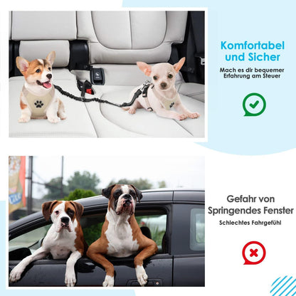 SlowTon Anschnallgurt Hund Auto 2 in 1 Sicherheitsgurt Verstellbarer