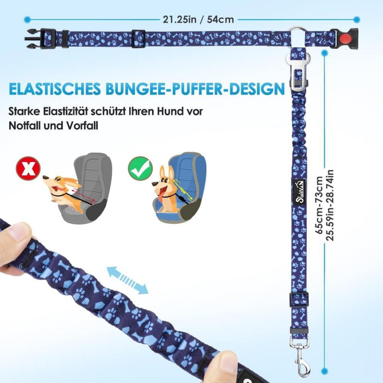Hundegurt Auto Sicherheitsgurt 2-in-1 Kopfstützen Anschnallgurt 2Pcs
