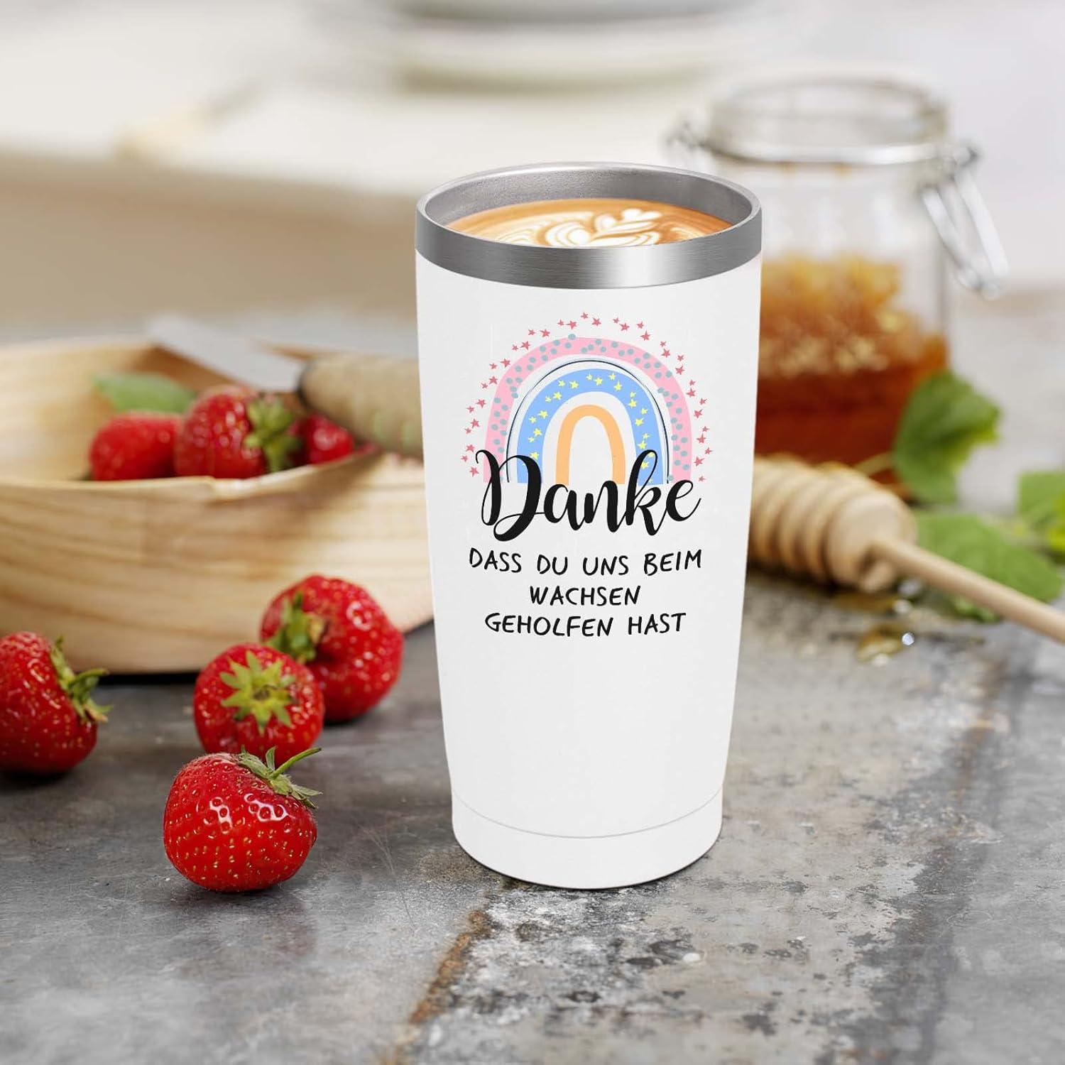 Livole Geschenk für Lehrerin - Tasse mit Deckel und Strohhalm