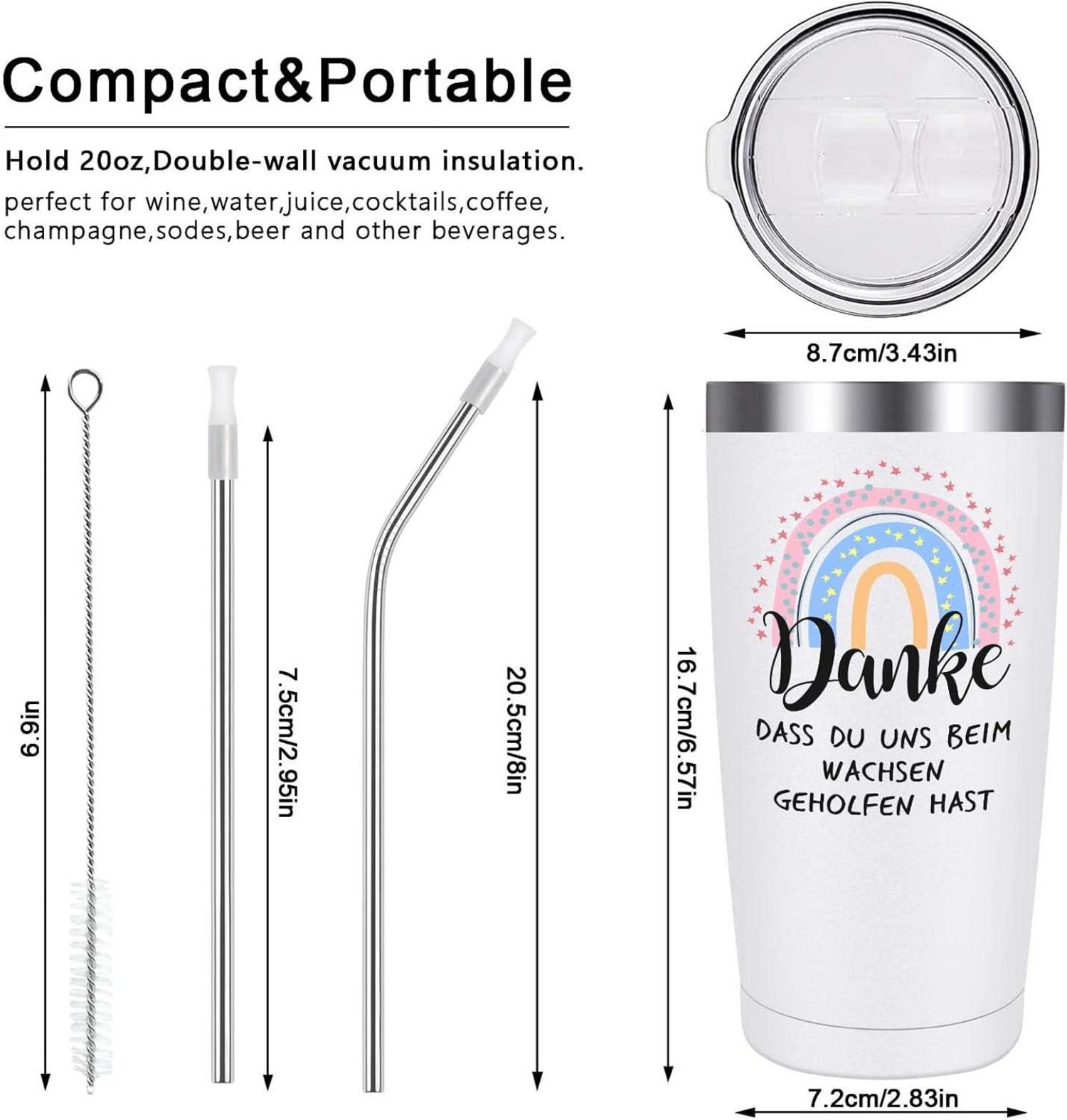 Livole Lehrer Tasse Abschied Geschenk 20oz Kaffeebecher Strohhalm