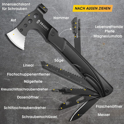 Multitool Axt Beil Outdoor Survival 15in1 Multifunktionswerkzeug