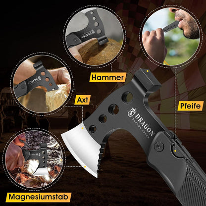 DRAGON CREEK Camping Axt Beil Multitool Survival Mini Werkzeug