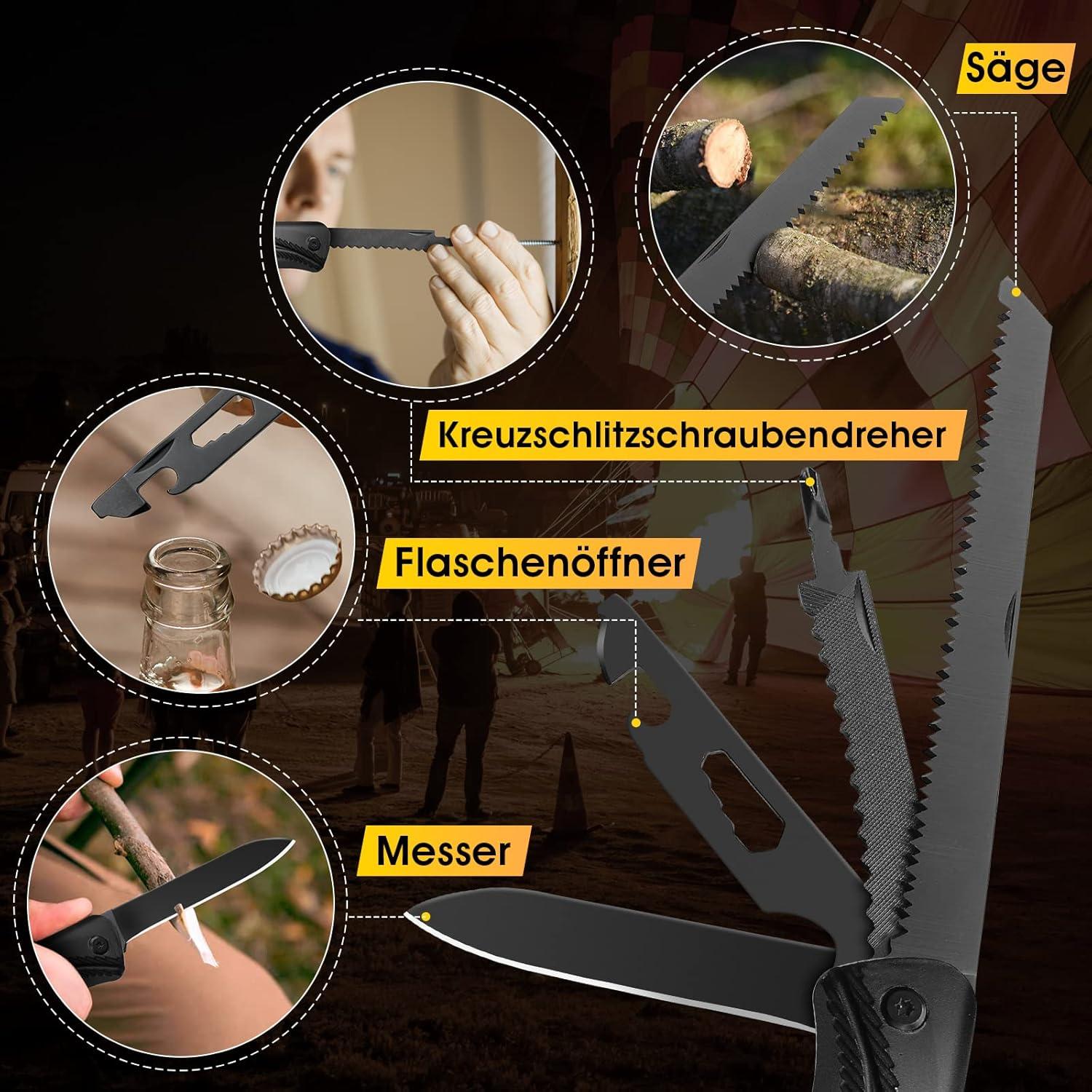 Multitool Axt Beil Outdoor Camping Survival Klein Aluminium Griff 15in1 Werkzeug