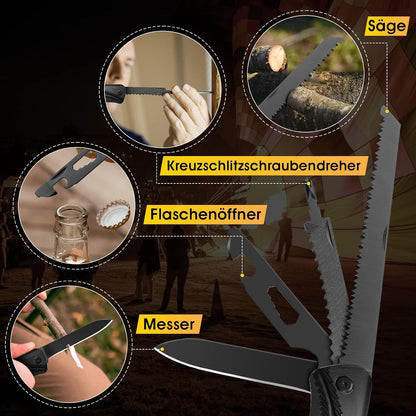 Multitool Axt Beil Outdoor Camping Survival Klein Aluminium Griff 15in1 Werkzeug