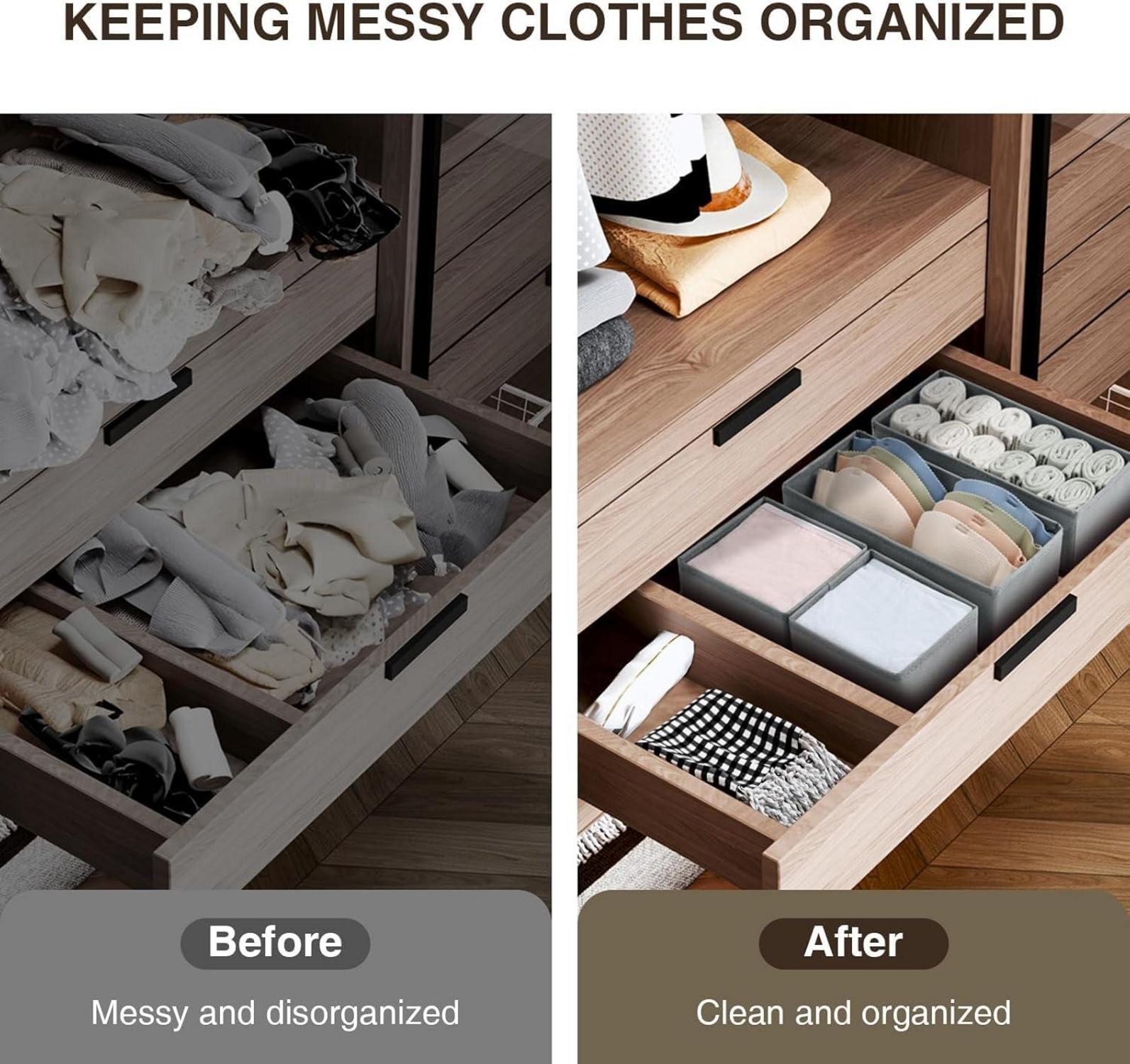 Schubladen Organizer Set 8-teilig, Faltbare Aufbewahrungsbox, Schubladeneinsätze