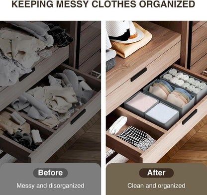 Schubladen Organizer Set 8-teilig, Faltbare Aufbewahrungsbox, Schubladeneinsätze