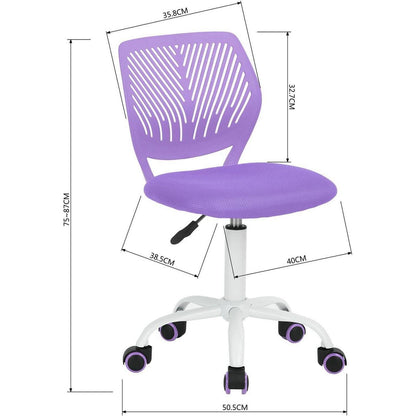 Ergonomischer Bürostuhl mit verstellbarer Höhe, Rosa & Lila
