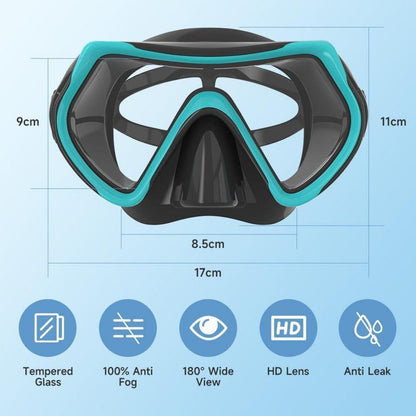 Findway Taucherbrille Erwachsene HD Gehärtetes Glas Schwarz