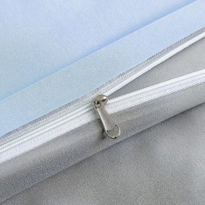 Bettwäsche Microfaser gebürstet Hellgrau/Spa Blau 200x200 2x80
