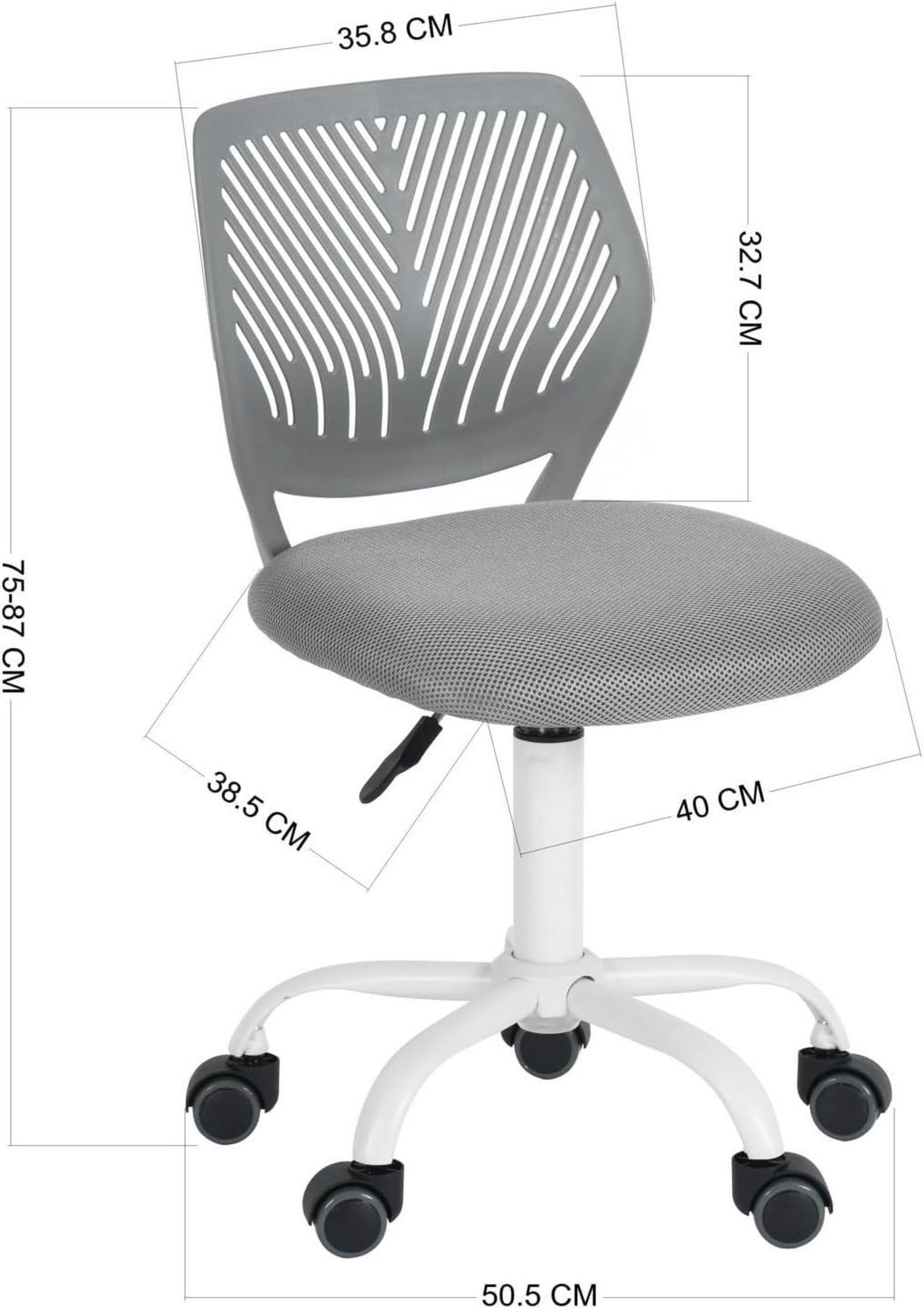 Modernes Grau Ergonomischer Bürostuhl ohne Armlehne