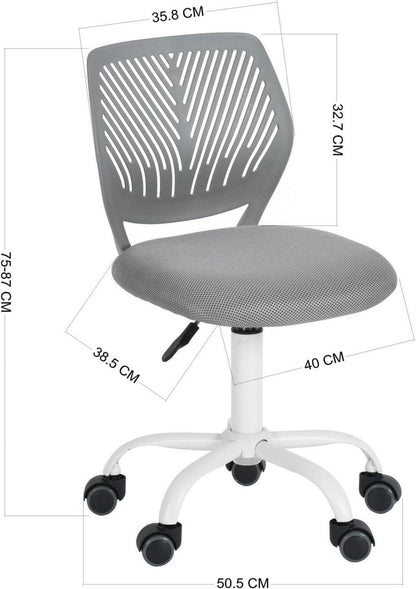 Modernes Grau Ergonomischer Bürostuhl ohne Armlehne