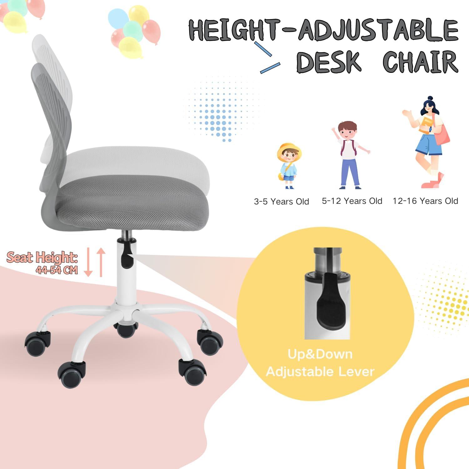 Schreibtischstuhl Drehstuhl Bürostuhl Stoffsitz Ergonomisch Grau