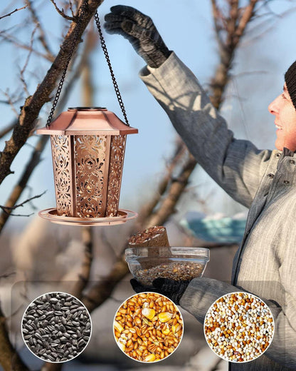 Solar Vogelfutterhaus Metall Vogelhaus Vögel Aufhängen Garten