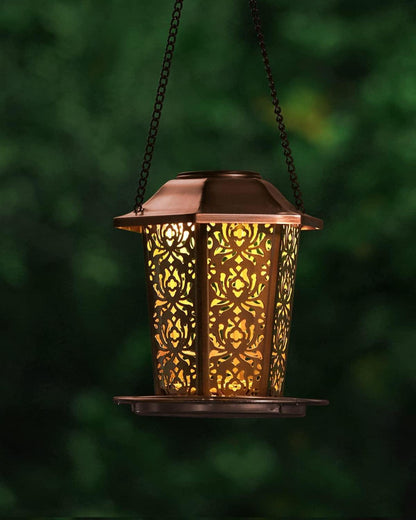 Solar Vogelfutterhaus Metall Vogelhaus Vögel Aufhängen Garten