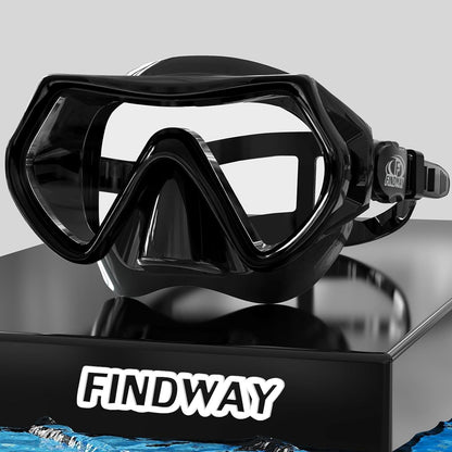 Taucherbrille mit HD Glas, Verstellbares Silikonband, Anti-Leck